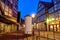 Blank advertising pillar in the city center of Celle Germany during dawn