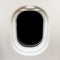 Blank airplane window with black copy space