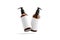 Blank amber glass pump bottle with white mockup, no gravity