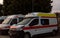 Blank Ambulances Parked Outdoors