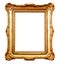 Blank antique gold picture frame. Generative AI