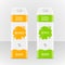Blank apple or orange juice carton branding box. Juice or milk cardboard package. Drink small box illustration