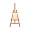 Blank art easel isolated on white background - artist painting equipment