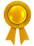 Blank award ribbon rosette.