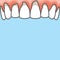 Blank banner Upper Periodontitis human gum inflammation illustration vector on blue background. Dental concept