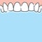 Blank banner Upper whitening  teeth illustration vector on blue background. Dental concept