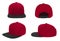 Blank baseball snap back cap two tone color red/black