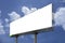 Blank big billboard against blue sky background,for your advertising,put your own text here,isolate white on board,clipping path