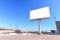 Blank billboard against blue sky for advertisement