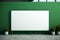 Blank billboard on modern green conceptual building wall in the metropolitan