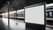 Blank billboard on the platform of a train station. 3d rendering