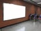 Blank billboard in subway station