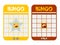 Blank bingo summer cards cut out