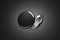 Blank black button badge mockup, isolated, clipping path