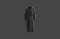 Blank black hotel bathrobe mock up, dark background