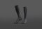 Blank black pair soccer socks toe mockup, dark background