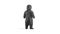 Blank black plush kid jumpsuit with hood mockup, looped rotation
