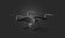 Blank black quadcopter mockup, stand isolated on dark background