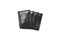 Blank black sachet packets stack mock up, isolated, top view