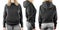 Blank black sweatshirt mock up set isolated, front, back and side view