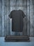 Blank black t-shirt on hanger. 3d rendering