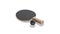 Blank black table tennis racket with ball mockup, looped rotation