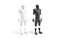 Blank black and white american football uniform mockup, side
