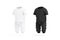 Blank black and white baby suit mock up, side view