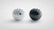 Blank black and white bowling ball mockups set, front view
