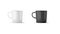 Blank black and white ceramic mug mockup, looped rotation