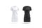 Blank black and white cloth dress mock up, front view