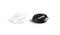 Blank black and white coffee cup lid mockup, side view