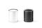 Blank black and white cylinder tincan mockup, isolated