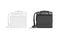 Blank black and white delivery bag mockup, profile view