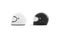 Blank black and white driver helmet mock up set isolated