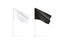 Blank black and white flag mockup set, waving