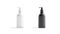 Blank black and white glass pump bottle mockup, looped rotation