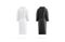 Blank black and white hotel bathrobe mockup, back view