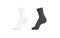 Blank black and white long socks mockup on tiptoe, isolated