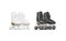 Blank black and white roller skates with wheels mockup pair,