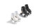 Blank black and white roller skates with wheels mockup pair,