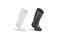 Blank black and white rubber wellington boots mock up, isolated
