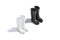 Blank black and white rubber wellington boots mockup, side view