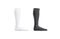 Blank black and white soccer socks mock up stand, isolated
