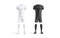 Blank black and white soccer uniform mock up set