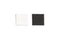 Blank black and white square postage-stamp sticker mockup isolated