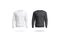 Blank black and white sweatshirt mock up set, front view