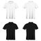 Blank black and white T-shirt on white background.