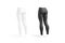 Blank black and white women leggings mockup, back side view