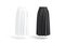 Blank black and white women maxi skirt mockup, back view